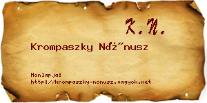 Krompaszky Nónusz névjegykártya